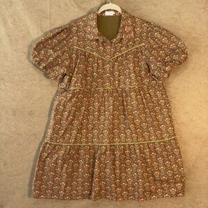 SHOP THE MINT Nursing Dress Womens XXL Brown Babydoll Floral Lined